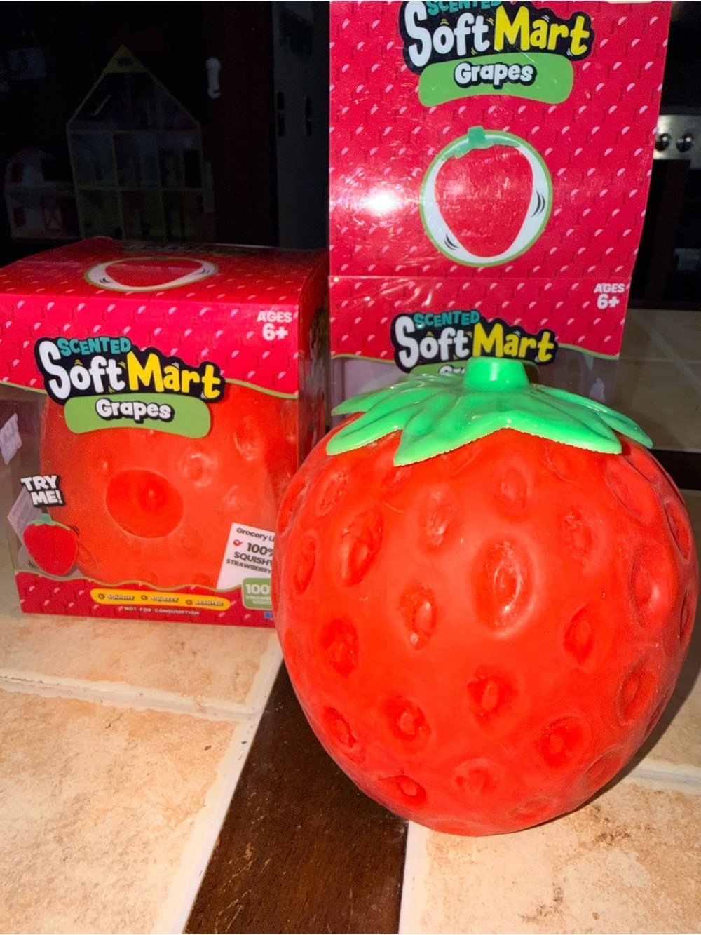 Scented Strawberry Squishy Toy - Red